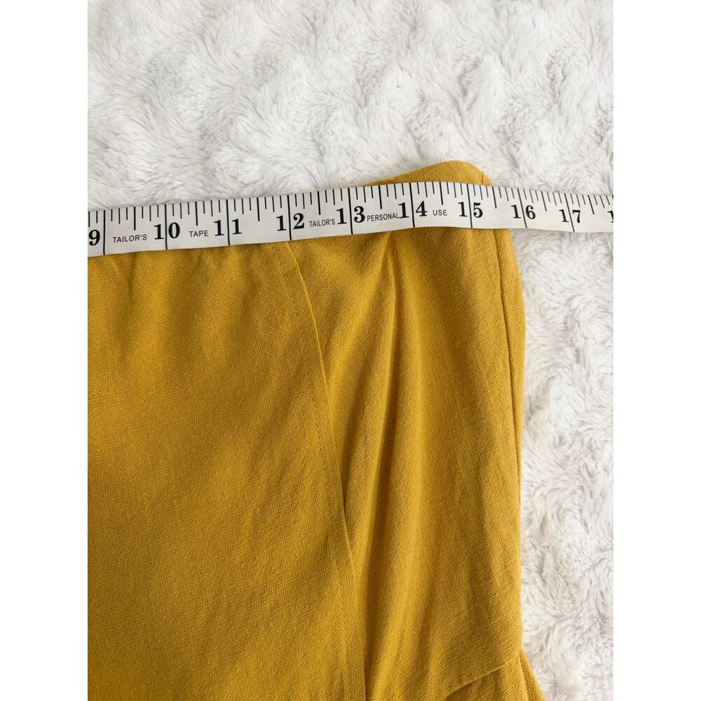 NEW Lulus Breezy Essential Mustard Yellow Linen Wide-Leg Lightweight Jumpsuit M - Picture 7 of 9